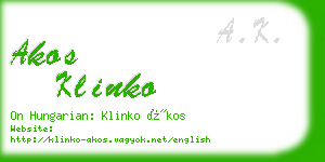 akos klinko business card